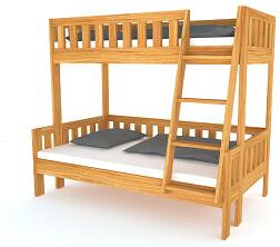 Patrová postel PUERO Buk 2v1 90/120x200 cm z masivu