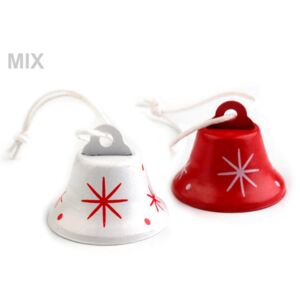 Vánoční zvoneček 24x30 mm 2ks mix