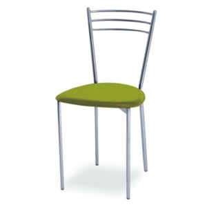 Jídelní židle Tempo Kondela Liana, chrom / ekokůže zelená