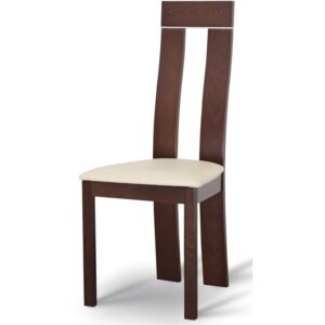 Jídelní židle Tempo Kondela Desi, ořech / ekokůže bílá