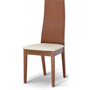 Jídelní židle Tempo Kondela Fela, třešeň / ekokůže bílá