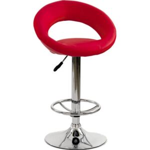 Barová židle Halmar H-15, chrom / eko červená