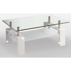 Konferenční stolek Tempo Kondela Libor, bílá HG / sklo