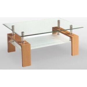 Konferenční stolek Tempo Kondela Libor, buk / sklo