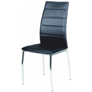 Jídelní židle Tempo Kondela Dela, chrom / ekokůže černá