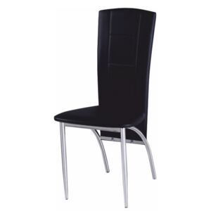 Jídelní židle Tempo Kondela Fina, chrom / ekokůže černá