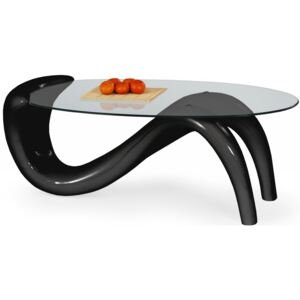 Konferenční stolek Halmar Cortina, sklo/sklolaminát lak černá