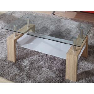 Konferenční stolek Tempo Kondela Libor, dub sonoma / sklo