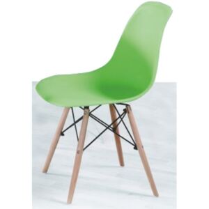 Jídelní židle Tempo Kondela Cinkla, ocel / buk masiv / plast zelený