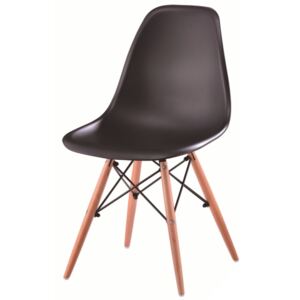 Jídelní židle Tempo Kondela Cinkla, ocel / buk masiv / plast černý