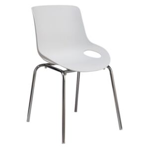 Jídelní židle Tempo Kondela Edlin, chrom + plast, bílá
