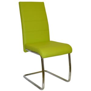 Židle Falco Y 100, koženka zelená / kov pochromovaný