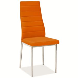 Židle Falco F-261, koženka oranžová / kov pochromovaný
