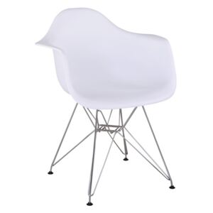Židle Tempo Kondela Feman, bílá + chrom