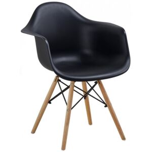 Jídelní židle Falco Indiana, ABS černá / dřevo
