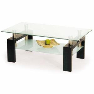 Konferenční stolek Halmar Diana H, wenge, sklo/ laminované MDF
