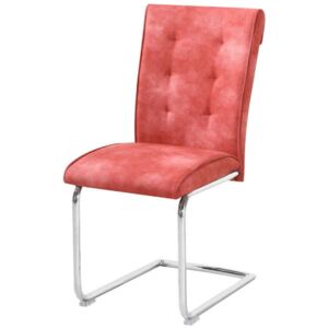Židle Falco Dallas, imitace kůže červená / kov pochromovaný