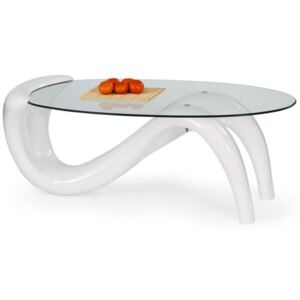 Konferenční stolek Halmar Cortina, bílá, sklo