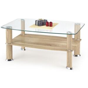 Konferenční stolek Halmar Astra, dub sonoma, sklo/laminované MDF