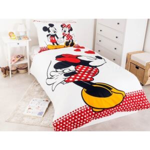 Jerry Fabrics Oboustranné dětské povlečení Mickey a Minnie bavlna 140x200