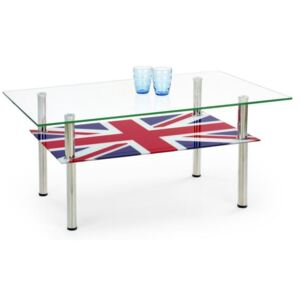 Konferenční stolek Halmar Cleopatra UK, sklo/nerez.ocel