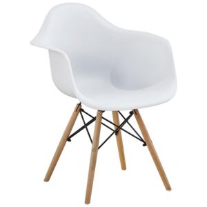 Jídelní židle Falco Indiana, ABS bílá / dřevo