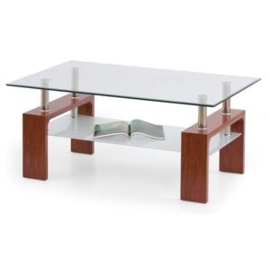 Konferenční stolek Halmar Diana Intro, cherry, sklo/laminované MDF