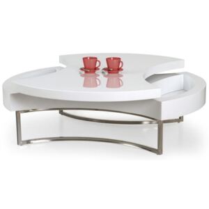 Konferenční stolek Halmar Aurea, ocel/ lakované MDF, bílá
