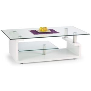 Konferenční stolek Halmar Cynthia-bílá, sklo/lakované MDF