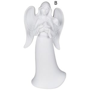 Andělíček z polyresinu 24,5 x 12,5 cm s hvězdou v ruce