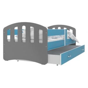 Dětská postel HAPPY 160x80 modrá šedá