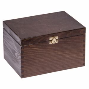 Bart Dřevěná krabička -22x16x13,5 cm - Se sponou - Tmavě hnědá