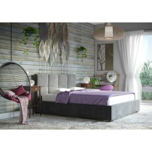Čalouněná postel SEMÖ - 160x200 cm - Semiš (tmavě šedá)