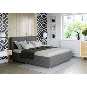 Čalouněná postel Monzo - 120x200 cm - Látková (tmavě šedá)