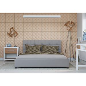 Čalouněná postel Modeno - 120x200 cm - Eko-kůže (Šedá)