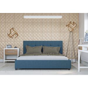 Čalouněná postel Modeno - 120x200 cm - Tkanina (Azurová)