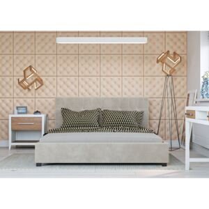 Čalouněná postel Modeno - 120x200 cm - Semiš (Béžová)