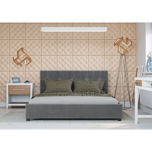 Čalouněná postel Modeno - 120x200 cm - Semiš (Tmavě šedá)