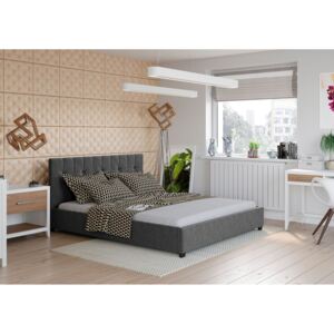 Čalouněná postel Modeno - 180x200 cm - Tkanina (Tmavě šedá)