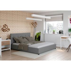 Čalouněná postel Modeno - 180x200 cm - Tkanina (Šedá)