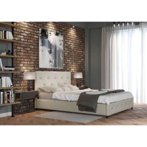Čalouněná postel Sart - 120x200 cm - Tkanina (Béžová)