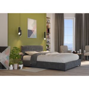 Čalouněná postel Holma - 120x200 cm - Semiš (Tmavě šedá)