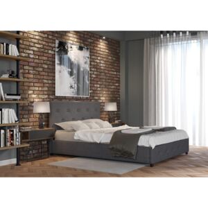 Čalouněná postel Sart - 120x200 cm - Tkanina (Tmavě šedá)