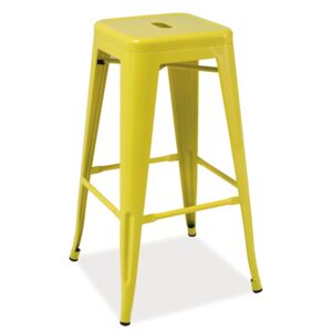 Barová kovová židle LONG žlutá