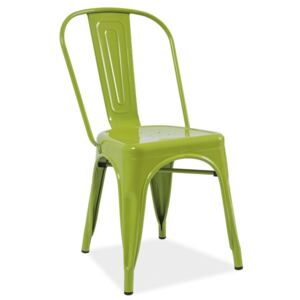 Jídelní kovová židle LOFT zelená