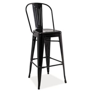 Barová kovová židle LOFT H-1 černá