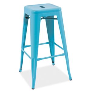 Barová kovová židle LONG modrá