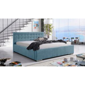 PKmebel Čalouněná postel Anastasia 90x200 cm Barva látky Casablanca: Modrá (22)