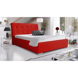 PKmebel Čalouněná postel Star 90x200 cm Barva látky Eko-kůže: Červená (10)