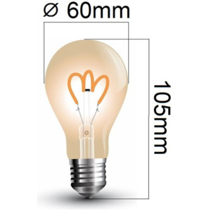 Retro LED žárovka E27 3W 150lm extra teplá, filament, ekvivalent 20W